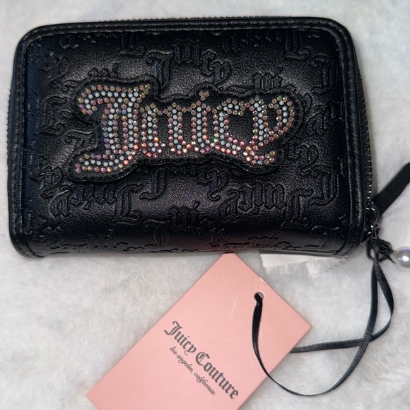 Juicy Couture Liquorice String Of Pearls Double Medium Zip Around Wallet NWT - Picture 3 of 9